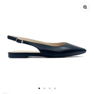 Yosi Samra - Vera Slingback Flat in Black Leather